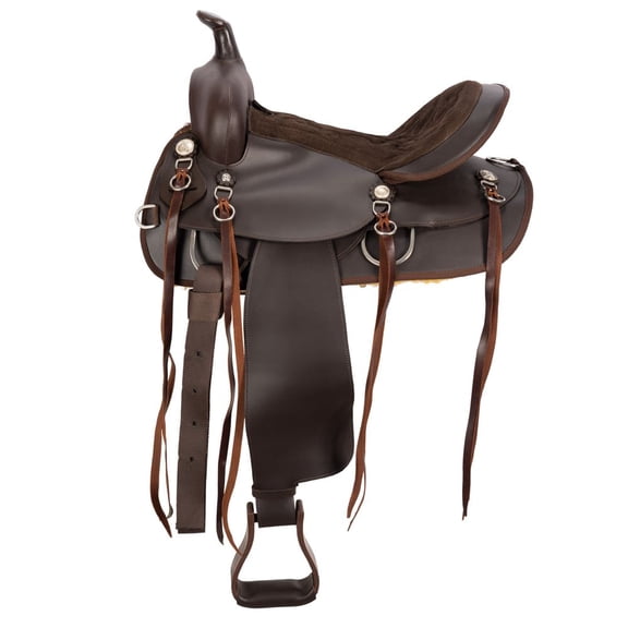 Schneiders Deluxe Lightweight Round Skirt Synthetic Western Trail Saddle | Brown | Size 17