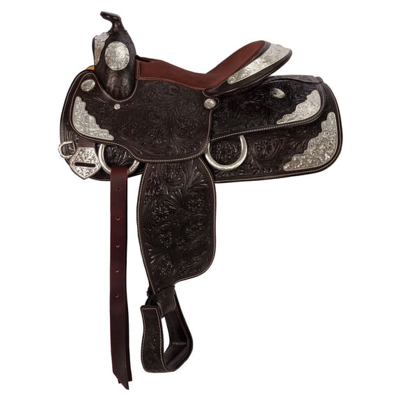 Schneiders Denver II Show Saddle | Semi-Quarter Horse Bars | Dark Oil | Size 15