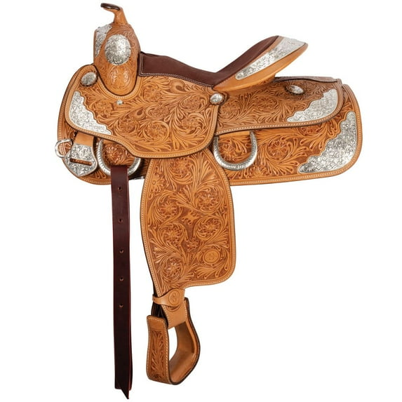 Schneiders Denver II Show Saddle | Semi-Quarter Horse Bars | Light Oil | Size 17