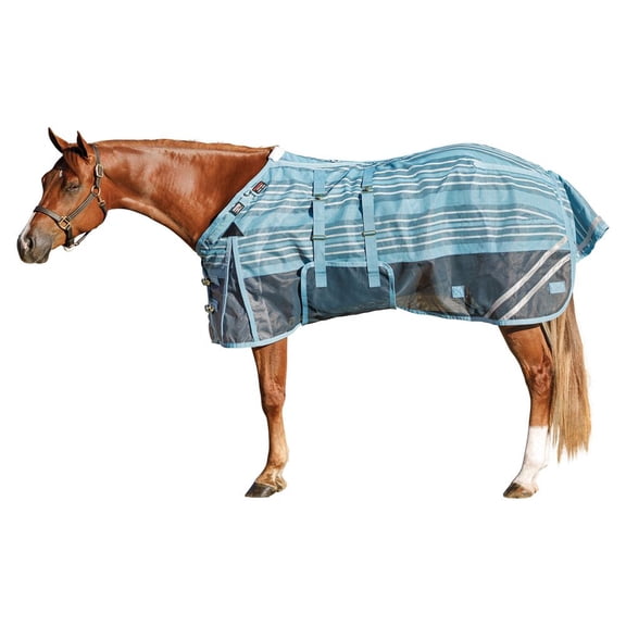 Schneiders Dura-Mesh II Striped Fly Sheets | V-Free Wither Relief Bellyband | Navy | 84