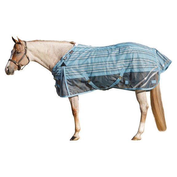 Schneiders Dura-Mesh II Striped Fly Sheets | V-Free Wither Relief Surcingle | Navy | 82