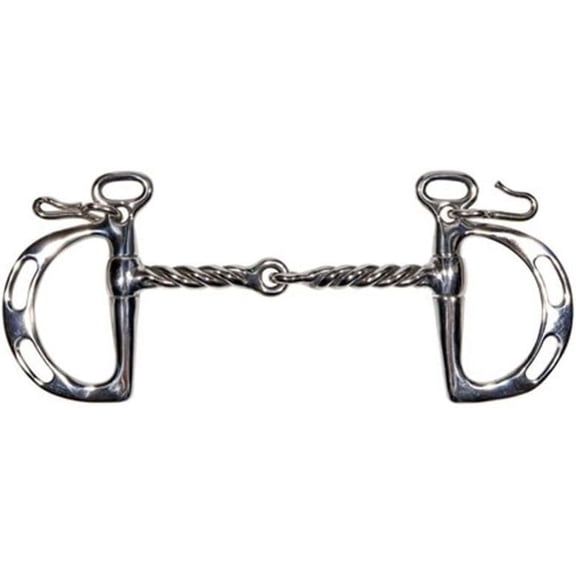 Schneiders FES Twisted Wire Kimberwick | Enhances Horse Training | Dual Function Bit | Offers Leverage & Direct Action | Adjustable Pressure Distribution | Sturdy Stainless Steel Construction