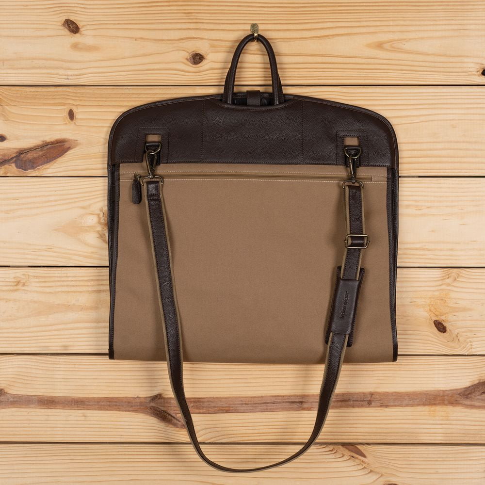 Schneiders Heritage Canvas and Leather Garment Bag for Horse Show Clothing | Color Tan