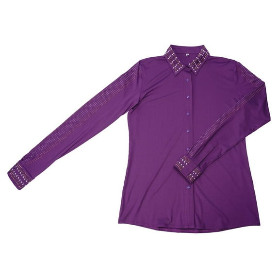 Schneiders Ladies Sarah Crystal Western Show Shirt | Color Purple | Size Medium