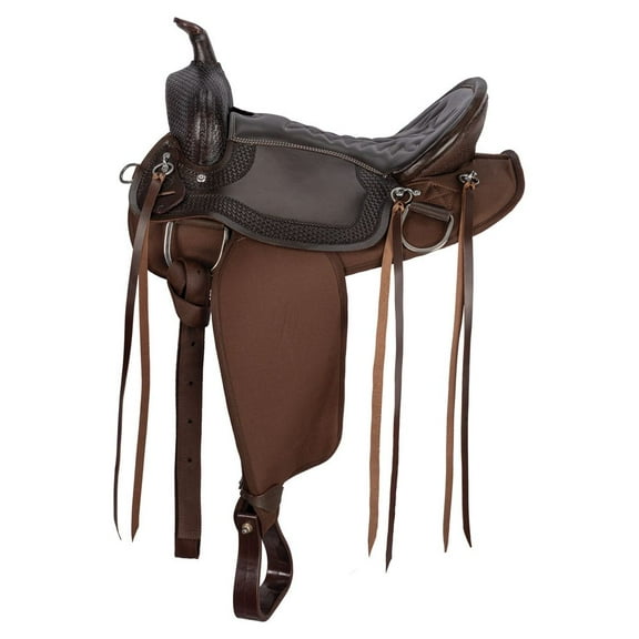 Schneiders Leather-Cordura Western Trail Saddle II | Lightweight Comfort | Dark Oil | 15"