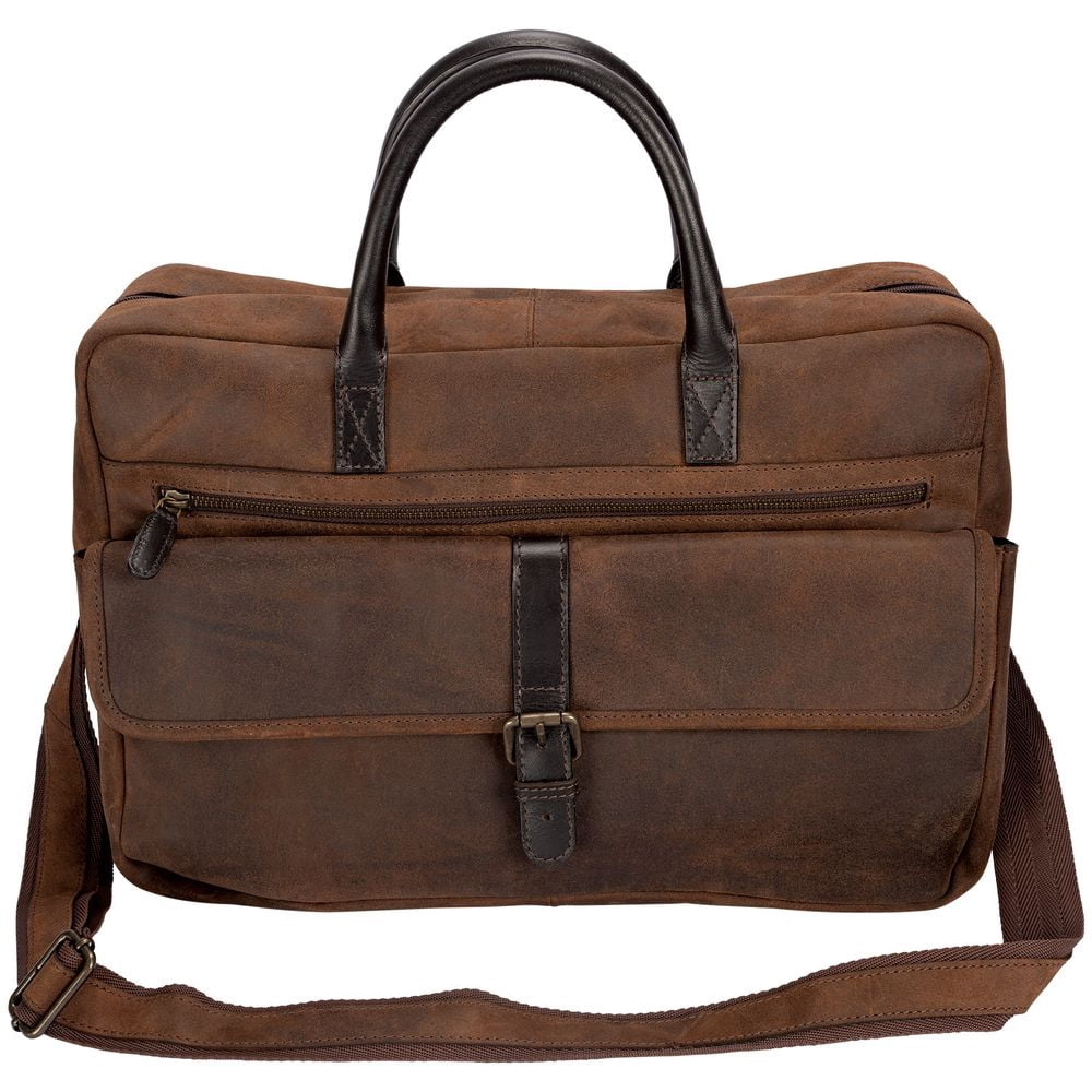 Schneiders Lexington Leather Briefcase Bag | Premium Horse Leather Work Bag | Color Brown