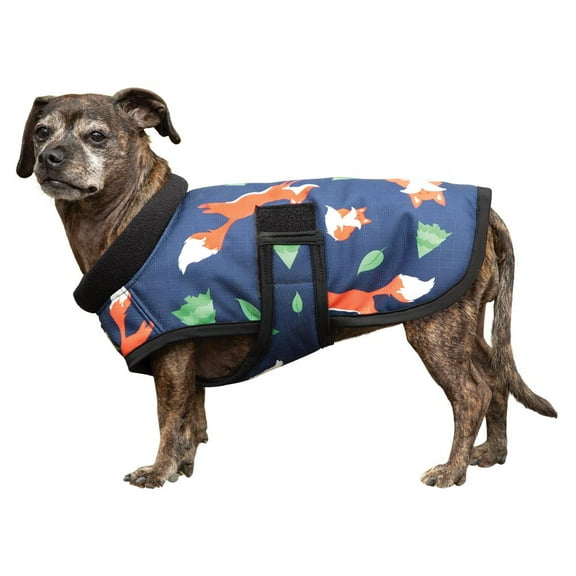 Schneiders Limited Edition Fox Waterproof Insulated Dog Coat | Navy | Large