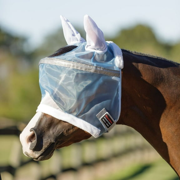 Schneiders Mosquito Mesh II Sun Visor Fly Horse Masks Without Nose Cover | Blue | Cob