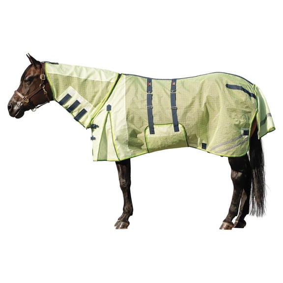 Schneiders No Chew Ripstop Nylon Mesh II Attached Neck Euro Bellyband Fly Sheet |Lime | 70