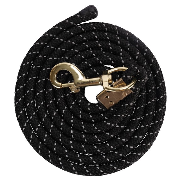 Schneiders Reflective Nylon 10" Lead Rope with Rubber Cap End |Visibility & Durable |Black