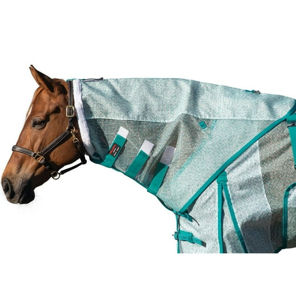Schneiders Ripstop Nylon Mesh II Fly Neck Cover for Horses | Teal | X-Large