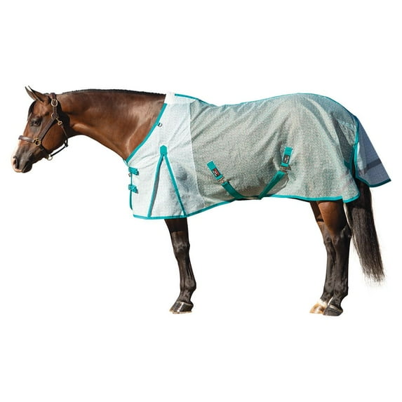 Schneiders Ripstop Nylon Mesh II Horse Fly Sheets | Euro Surcingle | Teal | 66
