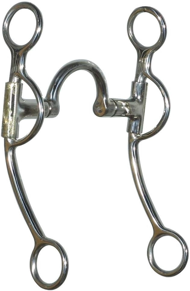 Draft Horse 6.5 Inch Stainless Steel Butterfly Bit With Curb Chain - 2 Rein Positions For Riding Or Driving