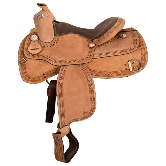 Schneiders Running W II Roughout Western Work Saddle | Lightweight Design | Light Oil | 15
