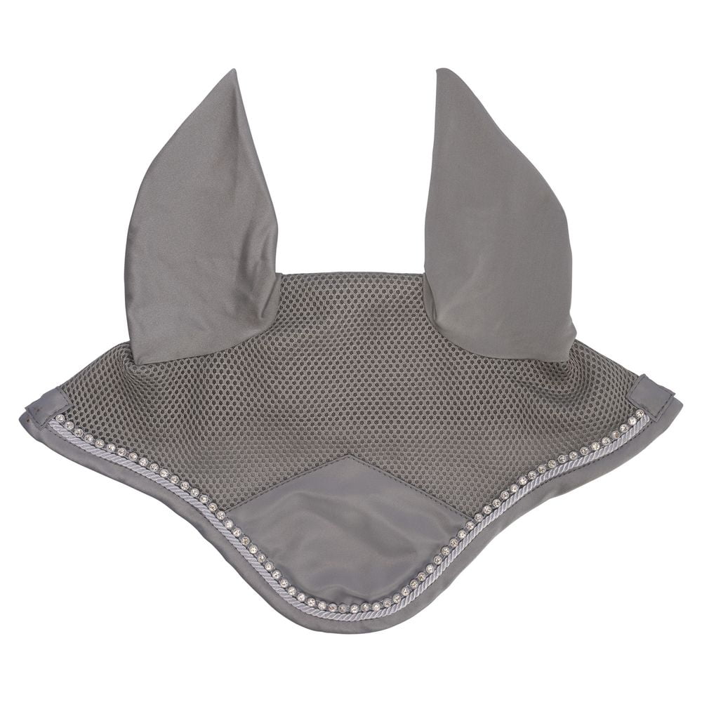 Schneiders Satin Fly Bonnet with Clear Crystals | Breathable Mesh | Color Gray