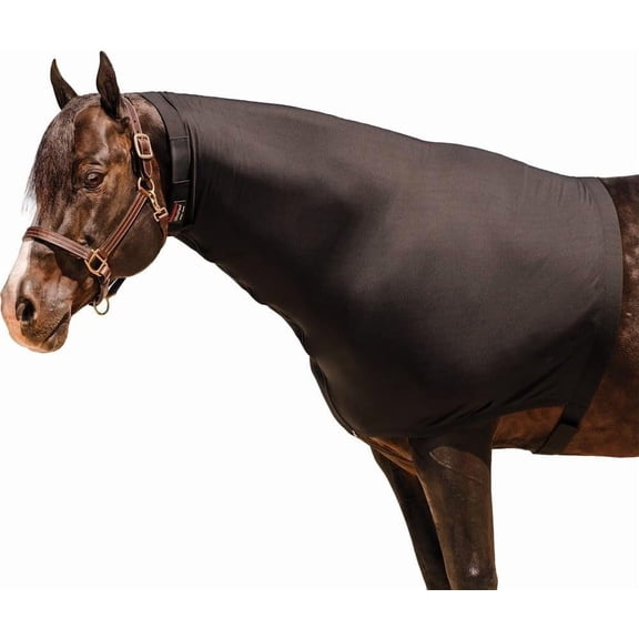 Schneiders UltraFlex Fleece Lined Faceless Full Zipper Horse Slicker Hood | Lightweight 4-Way Stretch Lycra & Added Warmth | Color Black | Size X-Large