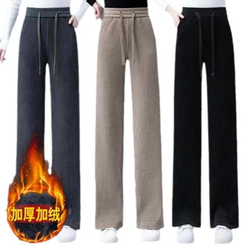 Schneier Women's Wide Leg Pants Trousers Slacks Bottoms Elastic Waistband Relaxed Fit Stretchy Solid Color Soft Flowy Casual Business Work Office Lounge Wear Travel Essentials for Women