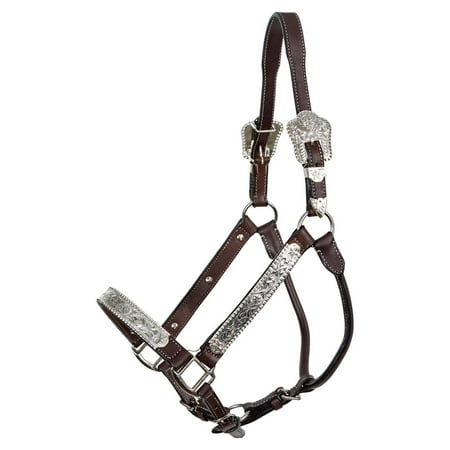 Schnieders Double S Beaded Silver Plated Show Halter for Horses with Lead | Full Horse