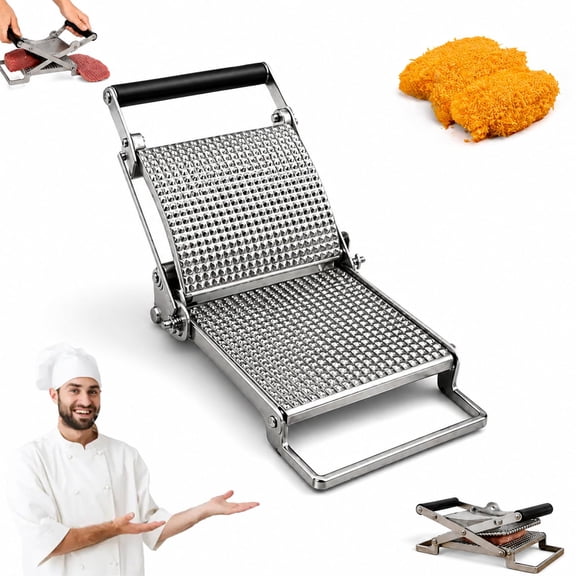 Schnitzel Press Machine,Manual Stainless Steel Meat Tenderizer and Flattening Tool with Adjustable Pressure Stable Clamp Design Suitable for Chicken Cutlets,Pork,Beef
