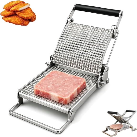 Schnitzel Press Machine, Stainless Steel Manual Meat Tenderizer, Heavy Duty Steak Softening Tool, Quick Processing Manual Meat Tenderizer, Kitchen Gadget for Home BBQ Cooking Meal Prep Tool