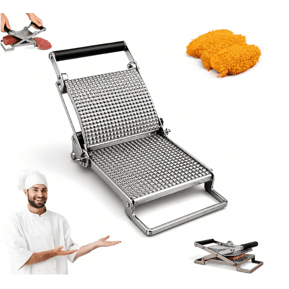 Schnitzel Press Machine - Stainless Steel Manual Schnitzel Press Machine, Stainless Steel Manual Meat Tenderizer, Adjustable Meat Tenderizers Machine for Beef Pork Steak