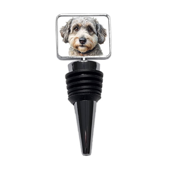 Schnoodle Dog Illustration Wine Bottle Stopper Cap Plug