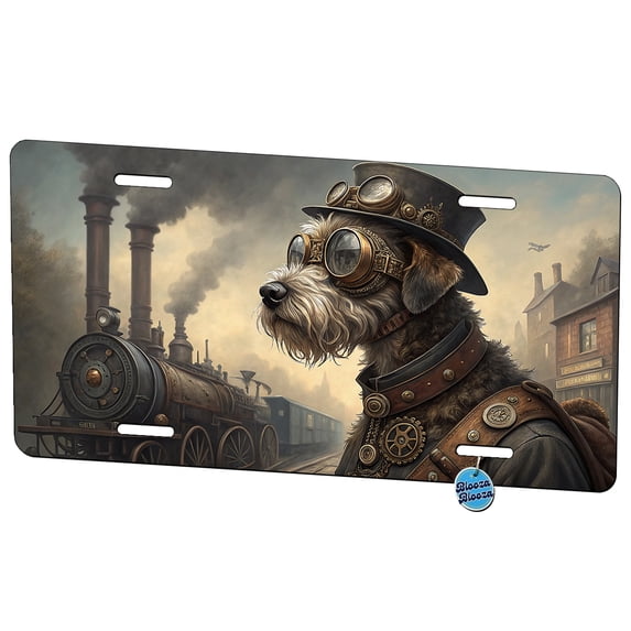 Schnoodle Dog Steampunk Metal Novelty License Plate