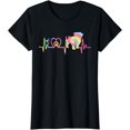 thumbnail image 1 of Schnoodle For Women Schnoodle Dog Lover Heartbeat Tie Dye T-Shirt, 1 of 3