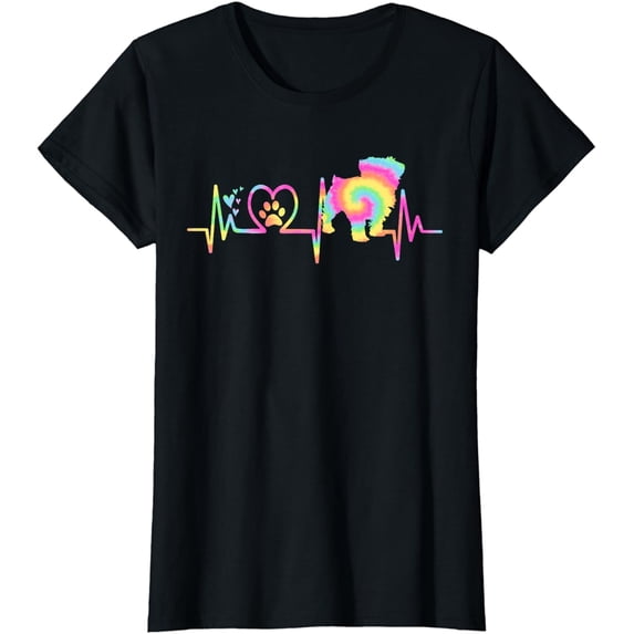 Schnoodle For Women Schnoodle Dog Lover Heartbeat Tie Dye T-Shirt