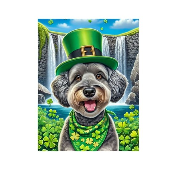 Schnoodle Grey - Best of Breed DCR Saint Patricks Day House Flag 28" x 40"