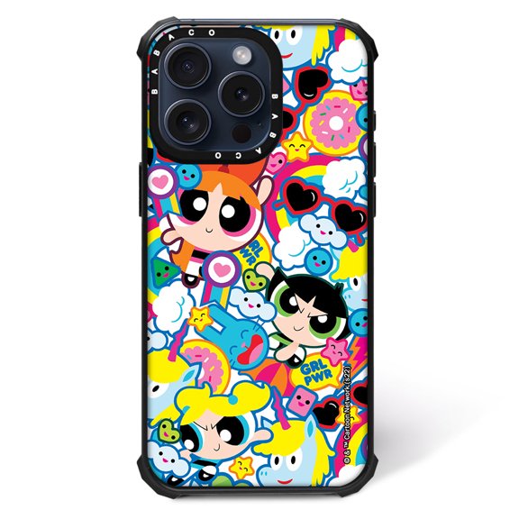 Schockproof Phone Case, Compatible with Magsafe for Apple IPHONE 14 PRO Original and Officially Licensed The Powerpuff Girls Pattern The Powerpuff Girls 041, TPU Case