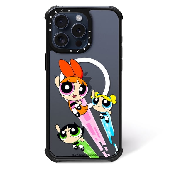 Schockproof Phone Case, Compatible with Magsafe for Apple IPHONE 15 PRO Original and Officially Licensed The Powerpuff Girls Pattern The Powerpuff Girls 032, TPU Case