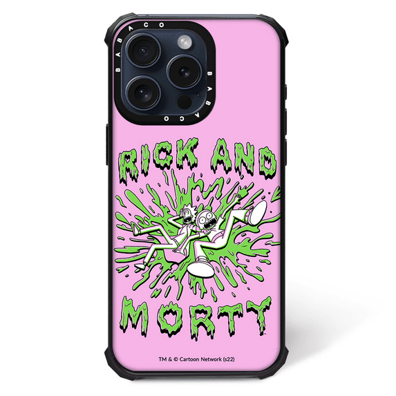 Schockproof Phone Case, Compatible with Magsafe for Apple IPHONE 15 PRO Original and Officially Licensed Rick and Morty Pattern Rick and Morty 024, Fitted to The Shape of The Mobile Phone, TPU Case