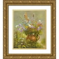 thumbnail image 1 of Schoelnhammer, Heinz 20x23 Gold Ornate Wood Framed with Double Matting Museum Art Print Titled - Floral BOUQUET II, 1 of 4