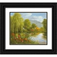 thumbnail image 1 of Schoelnhammer, Heinz 23x20 Black Ornate Wood Framed with Double Matting Museum Art Print Titled - QUIET LAGOON, 1 of 4