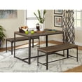 thumbnail image 1 of Scholar 3-Piece Table and Bench Set, Gray, 1 of 6