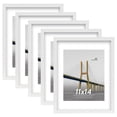 thumbnail image 1 of Scholartree 11 x 14 5-in-1 Wood Picture Frames Set-11x14 Matted to 8x10 Wall Frames, White, 1 of 6