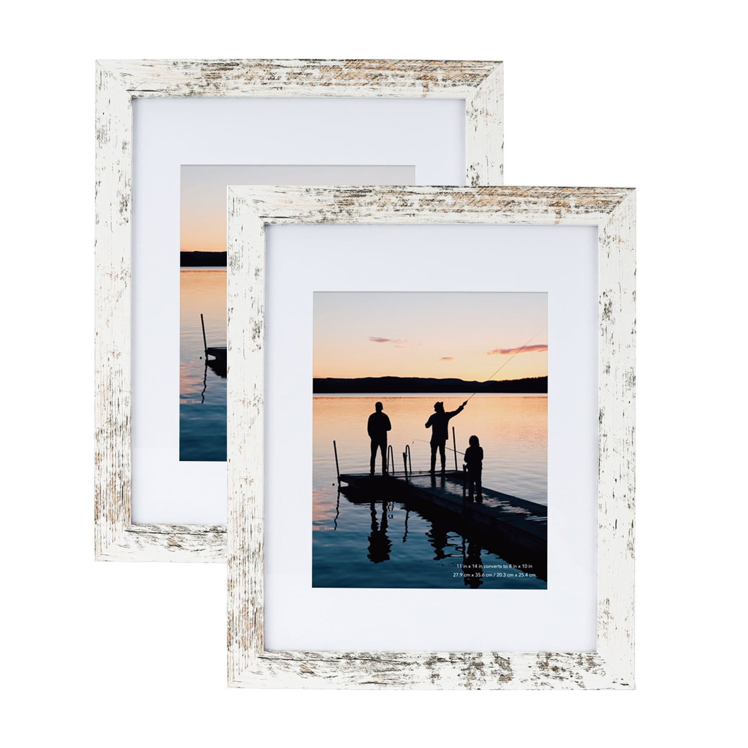 Scholartree 11 x 14 Matted to 8x10 White Picture Frame, 11 x 14 Picture