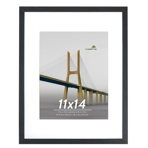 Scholartree 11x14 Matted to 8x10 Linear Gallery Wall Picture Frame, Black