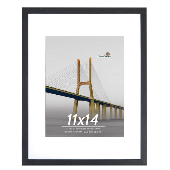 Scholartree 11x14 Matted to 8x10 Linear Gallery Wall Picture Frame, Black