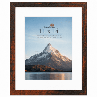 Scholartree 11x14 Matted to 8x10 Linear Gallery Wall Picture Frame, Brown