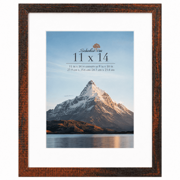 Scholartree 11x14 Matted to 8x10 Linear Gallery Wall Picture Frame, Brown