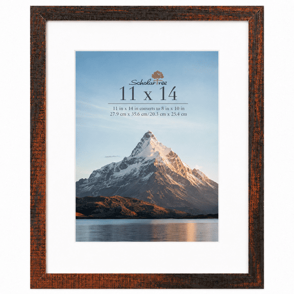 Scholartree 11x14 Matted to 8x10 Linear Gallery Wall Picture Frame, Brown