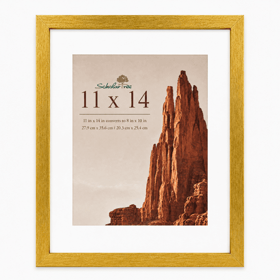 Scholartree 11x14 Matted to 8x10 Linear Gallery Wall Picture Frame, Gold