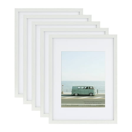 Scholartree 12 x 16 5-in-1 Wood Picture Frames Set-12x16 Matted to 8.5x11 Wall Frames, White