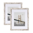 thumbnail image 1 of Scholartree 2 PACK 16x20 Wood Gallery Poster Frame, 16x20 Matted to 11x14 Wall Frames, Whtie, 1 of 13
