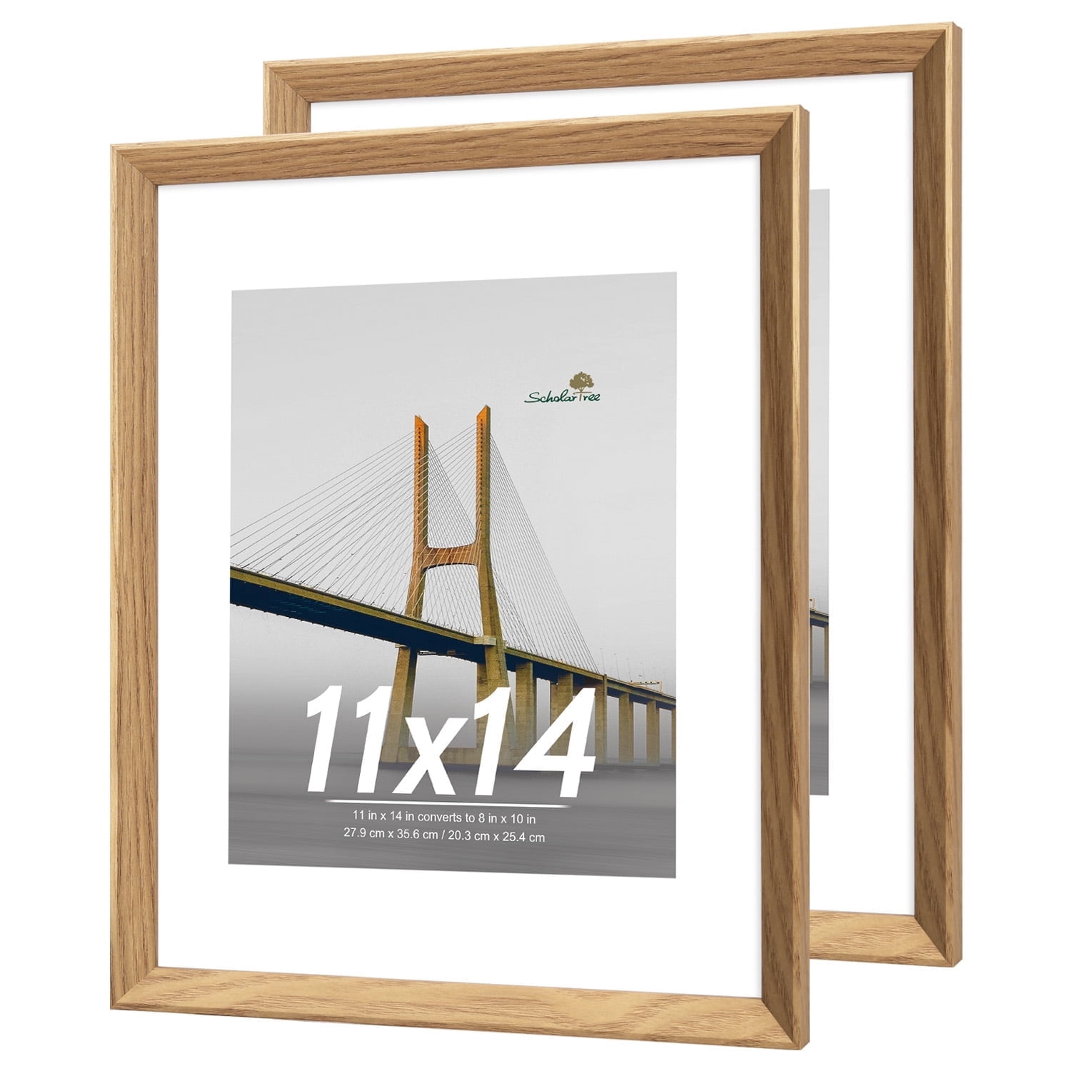 Scholartree 5 PACK 11 x 14 Wooden Picture Frames Set-11x14 Matted to ...