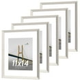 thumbnail image 1 of Scholartree 5 PACK 11 x 14 Wooden Picture Frames Set-11x14 Matted to 8x10 Wall Frames, White, 1 of 12