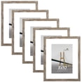 thumbnail image 1 of Scholartree 5 PACK 8x10 Tabletop Picture Frame, Display Photos 5x7 with Mat or 8x10 Without Mat, Brown Oak, 1 of 6