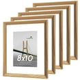 thumbnail image 1 of Scholartree 5 PACK 8x10 Wooden Picture Frames, 8x10 Matted to 5x7 Tabletop Picture Frame, Beige, 1 of 12
